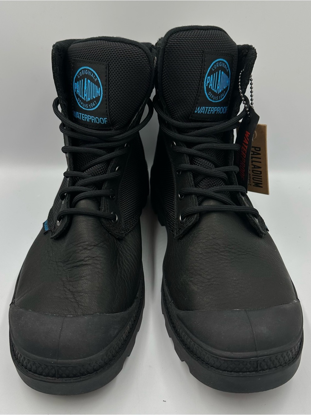 Palladium Pampa Sport Black Leather Boot Unisex Mens 7 Womens 8.5 Waterproof